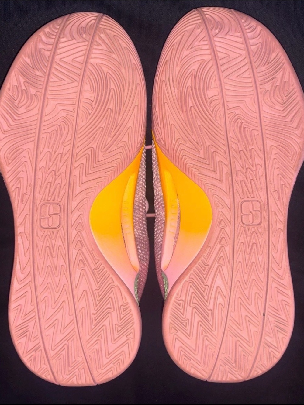 Nike Women's Pink and Yellow Athletic Sneakers - Picture 6 of 7